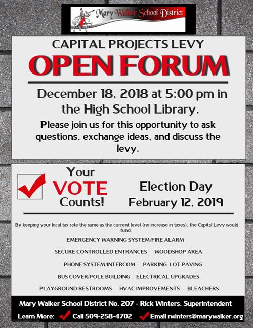 Capital Projects Levy Open Forum 